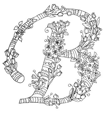 Decorative zentangle letter