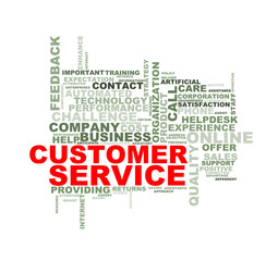 Word tags wordcloud of customer service