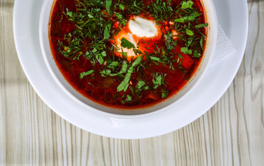 Russian traditional cuisine - Borsch