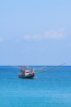 Fishing boat in sea (Thailand).