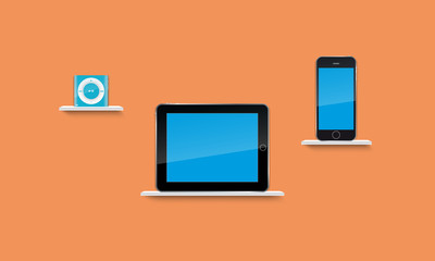 Suspended showcase of modern technology