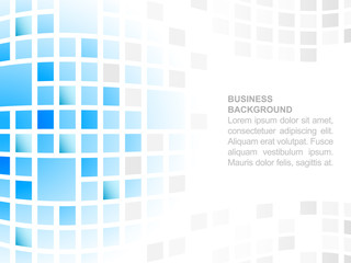 Abstract business background with place for your content, blue square mosaic pattern.