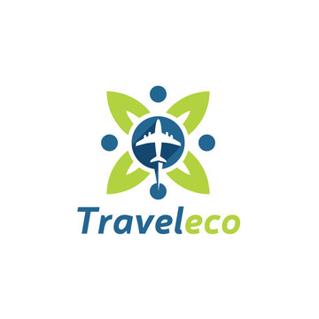 Travel Nature Leaf Logo