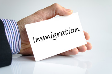 Immigration text concept