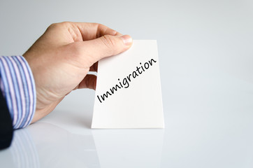 Immigration text concept