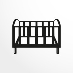 Pieces of furniture. Crib. Vector illustration.