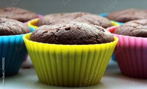 Sweet Chocolate Cupcake Close Up Of Chocolate Cupcake