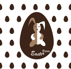 Easter background with label Bunny and the egg.
