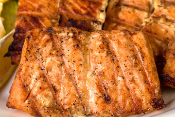 Delicious grilled salmon fillet.