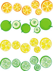 Illustration set of fruits.