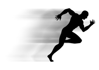 Fototapeta na wymiar Silhouette illustration of a sprinter