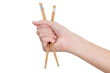 Hand Using Chopsticks.