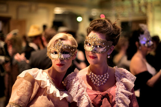 Masked girls at the party