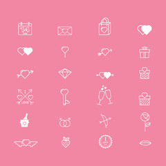 Valentine's day icon symbols. Template of Valentine's day poster