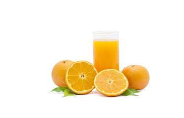 Full glass of orange juice Clipping Path  on white background