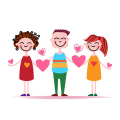 People Group Heart Shape Holding Hands Together 