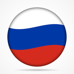 button with waving flag of Russia