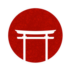 Vector illustration with japanese gate