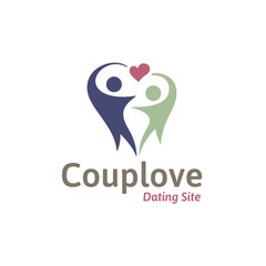 Abstract Colorful People and Heart Shape Icon Logo
