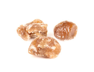 Marrons glace on white background.