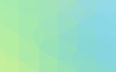 Multicolor green, blue polygonal design pattern, which consist of triangles and gradient in origami style.