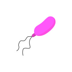 Microorganism with a tail cartoon icon