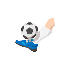 Leg kicks the ball cartoon icon