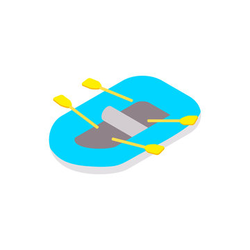 Rubber boat isometric 3d icon