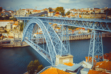 The bridge Luis I over the Douro river in Porto.