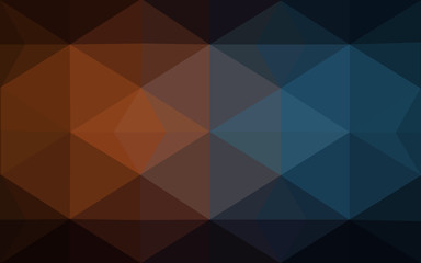 Obraz premium Multicolor dark blue, yellow, orange polygonal design pattern, which consist of triangles and gradient in origami style.