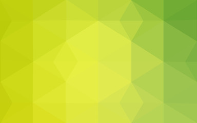 Multicolor green, yellow, orange polygonal design pattern, which consist of triangles and gradient in origami style.