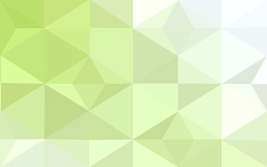 Multicolor green, yellow, orange polygonal design pattern, which consist of triangles and gradient in origami style.