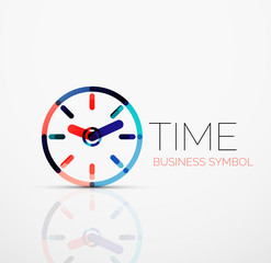 Vector abstract logo idea, time concept or clock business icon. Creative logotype design template