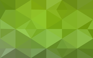 Multicolor green, yellow, orange polygonal design pattern, which consist of triangles and gradient in origami style.