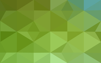 Multicolor green, yellow, orange polygonal design pattern, which consist of triangles and gradient in origami style.