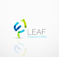 Vector abstract logo idea, eco leaf, nature plant, green concept business icon. Creative logotype design template