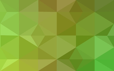 Multicolor green, yellow, orange polygonal design pattern, which consist of triangles and gradient in origami style.