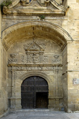 Fototapeta na wymiar tympanum of the church of La Asuncion, Briones, La Rioja, Spain