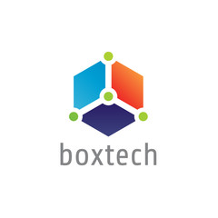 High Tech Hexagon Color Vector Logo