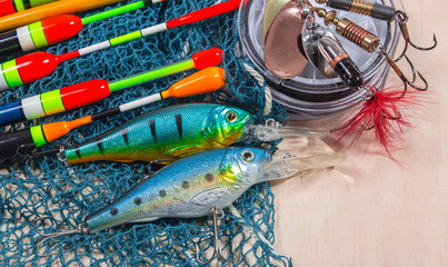 wobbler, floats and fishing accessories