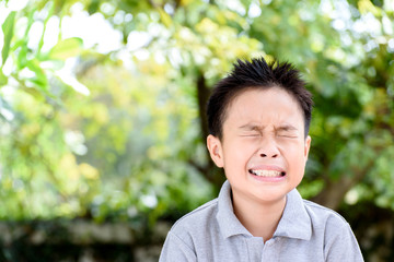 Boy crying and tears