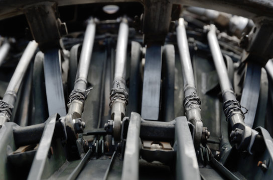 Close-up Of The Plane's Engine From Within