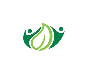 Fototapeta premium Leaf people logo