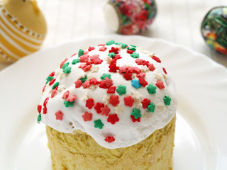 Homemade Easter cake on white plate