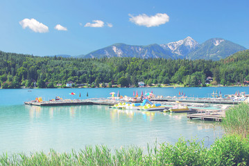 am beliebten Badesee Klopeiner See in Kärnten in der Kärntener Seenregion,Österreich