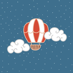 Vector greeting card with air circus ball. You can change the background. children's drawing