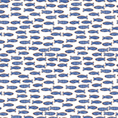vector seamless pattern with sea fish. children's drawing. tourist summer pattern.