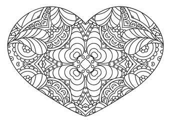  Decorative  black and white  heart.