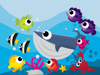 Colorful Cartoon Underwater Scene