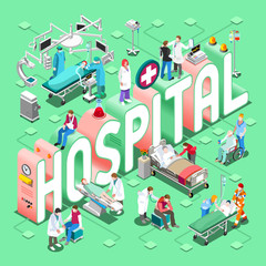 Naklejka premium Hospital 01 Concept Isometric